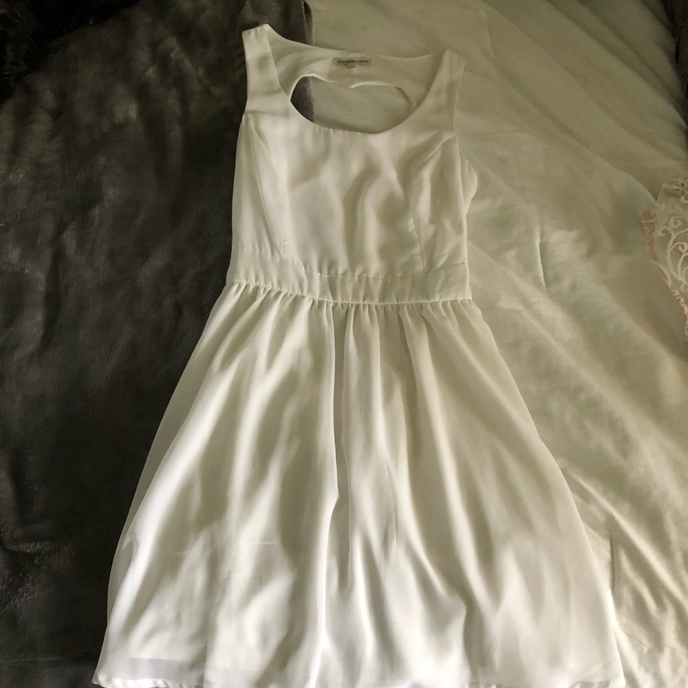 Cut out back white dress